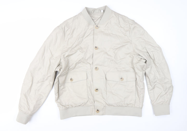 Marks and Spencer Men’s Beige Cotton Bomber Jacket XL