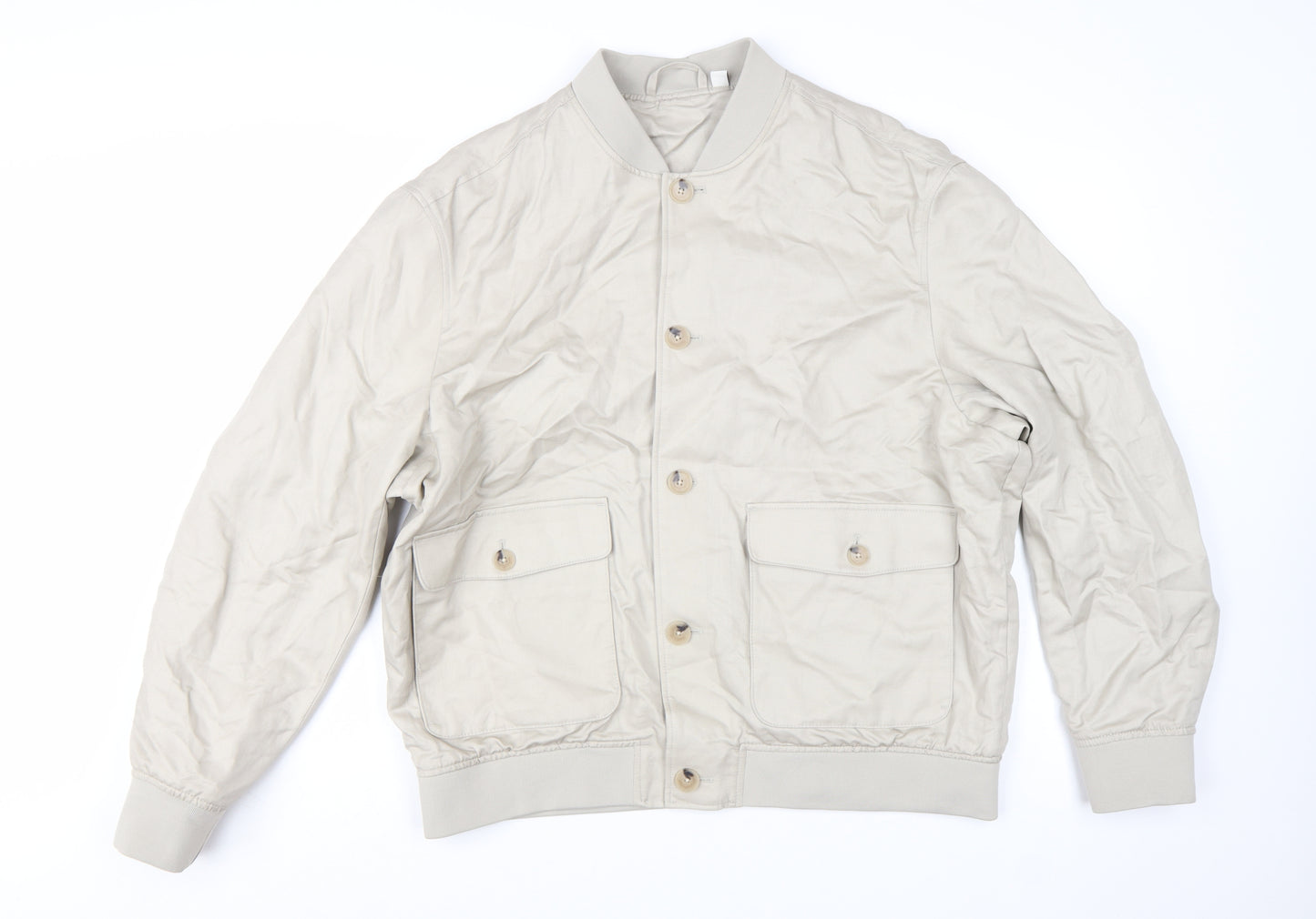 Marks and Spencer Men’s Beige Cotton Bomber Jacket XL