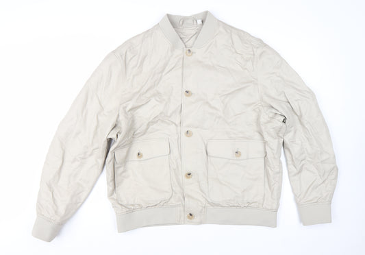 Marks and Spencer Men’s Beige Cotton Bomber Jacket XL