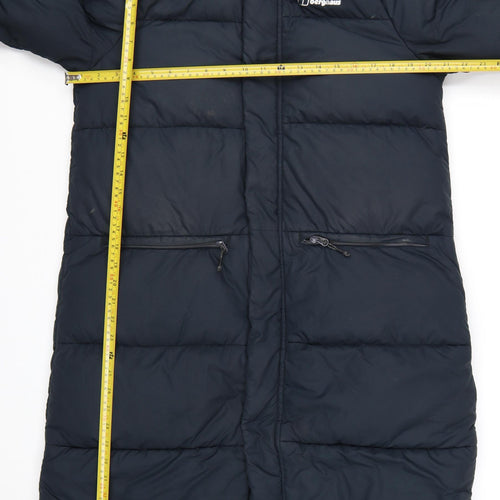 Berghaus Women's Blue Long Puffer Down Coat Size 12 Hooded Winter Jacket