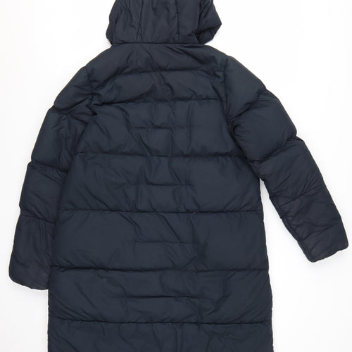 Berghaus Women's Blue Long Puffer Down Coat Size 12 Hooded Winter Jacket