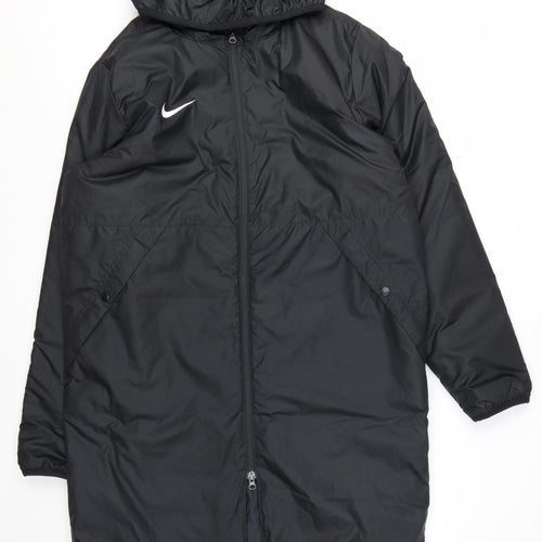 Nike Women's Black Long Hooded Parka Coat Size L
