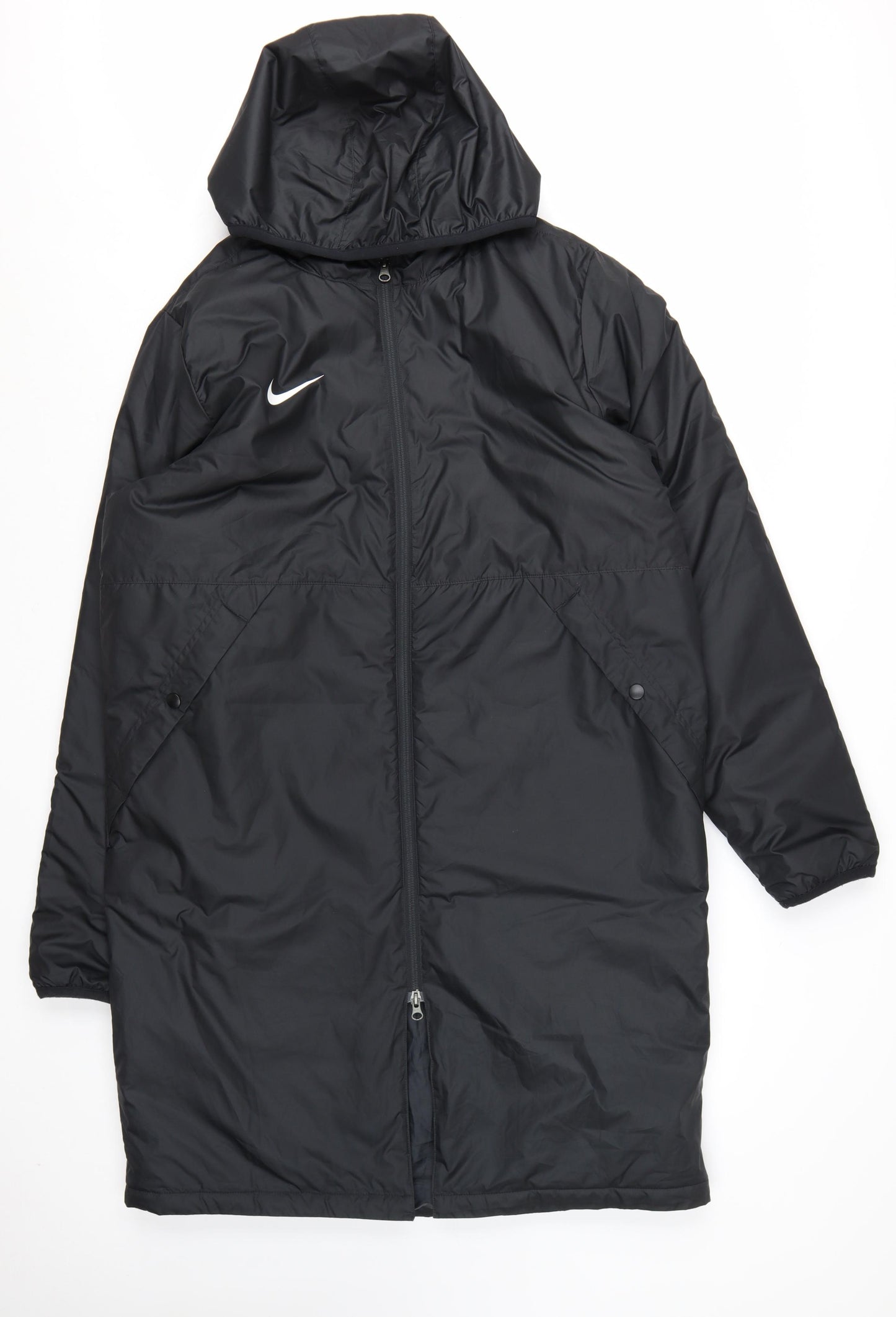 Nike Women's Black Long Hooded Parka Coat Size L