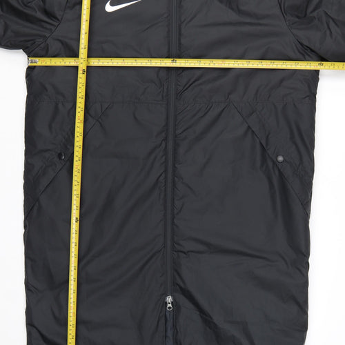 Nike Women's Black Long Hooded Parka Coat Size L