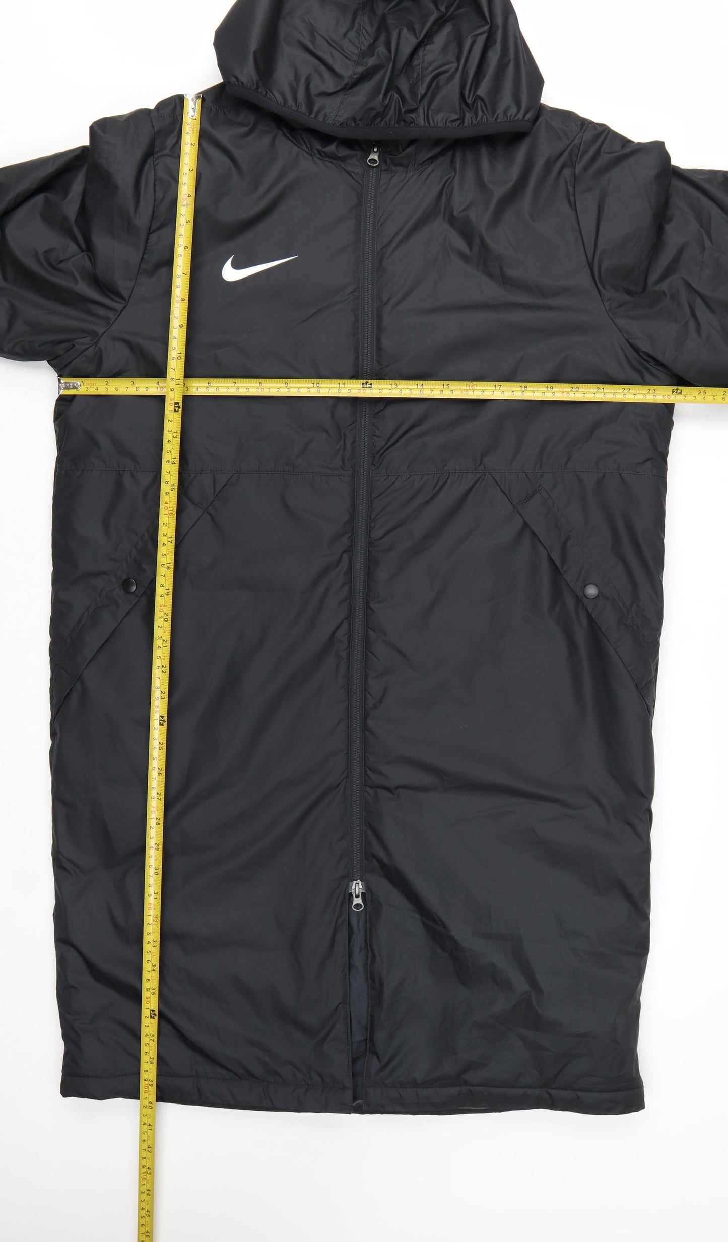 Nike Women's Black Long Hooded Parka Coat Size L