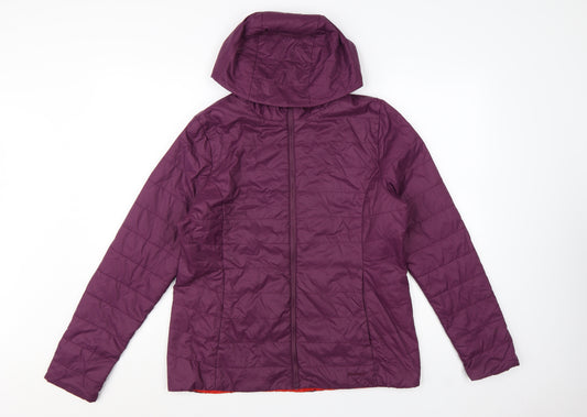 Rohan Womens Purple Mid-Length Hooded Puffer Jacket Size M
