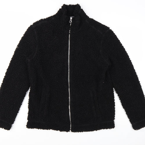 H&M Men's Black Regular Fit Fleece Zip Jacket Size S