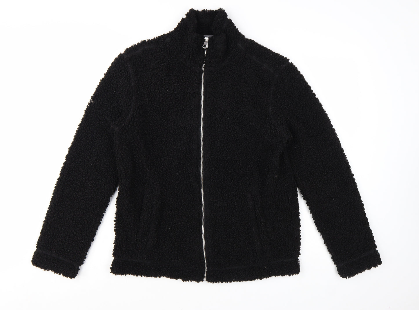 H&M Men's Black Regular Fit Fleece Zip Jacket Size S