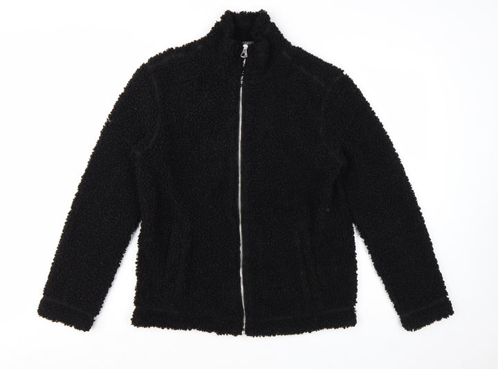 H&M Men's Black Regular Fit Fleece Zip Jacket Size S