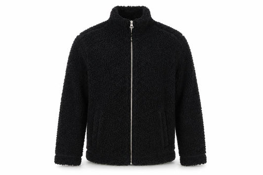 H&M Men's Black Regular Fit Fleece Zip Jacket Size S