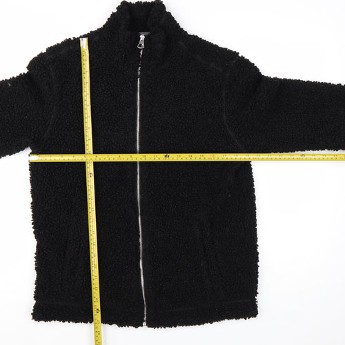 H&M Men's Black Regular Fit Fleece Zip Jacket Size S