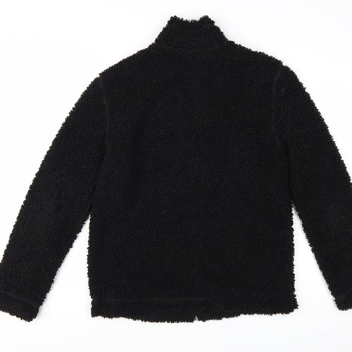 H&M Men's Black Regular Fit Fleece Zip Jacket Size S