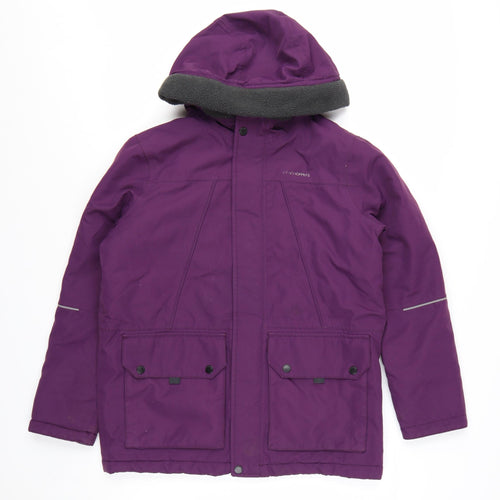 Craghoppers Boys Purple Waterproof Hooded Parka Coat Age 13