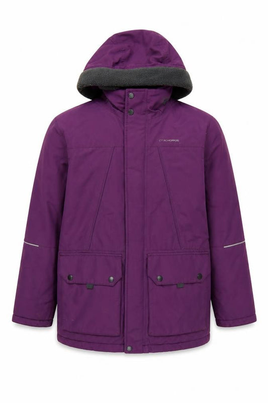Craghoppers Boys Purple Waterproof Hooded Parka Coat Age 13