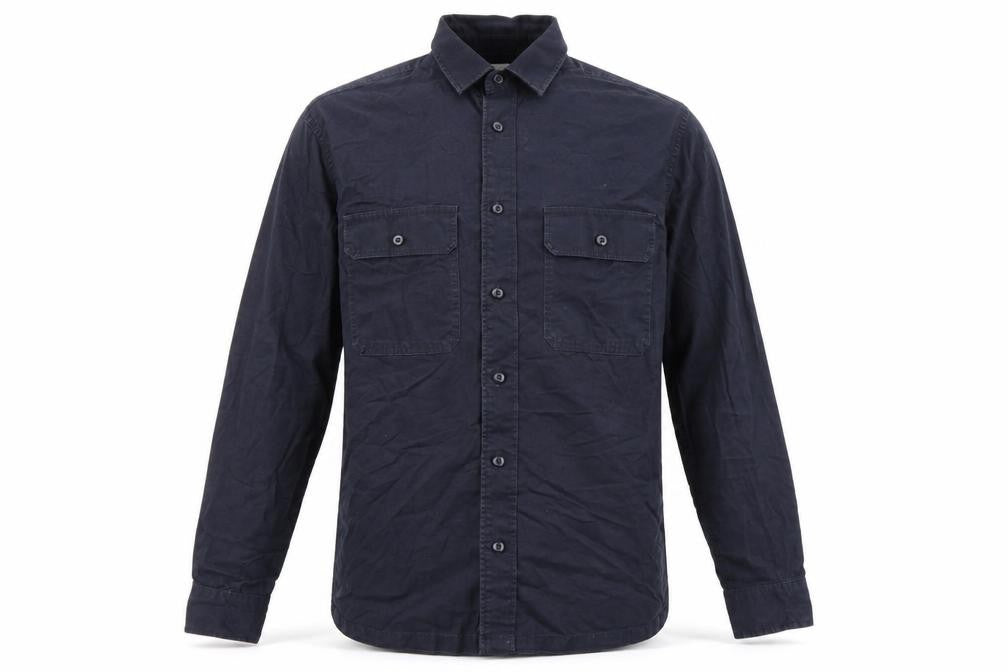 H&M Men's Blue Cotton Long Sleeve Button-Up Casual Shirt M