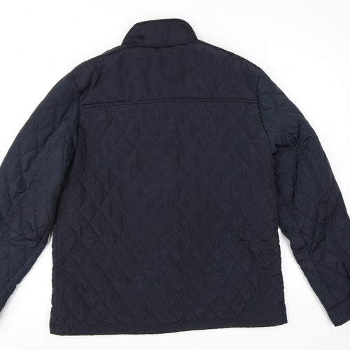 F&F Men's Blue Quilted Jacket L Regular Fit Polyester