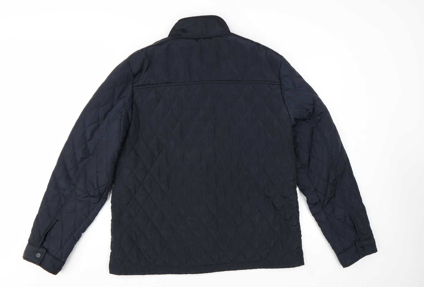 F&F Men's Blue Quilted Jacket L Regular Fit Polyester