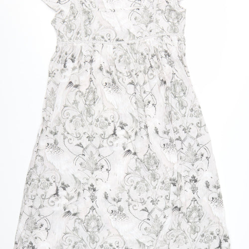 Laura Ashley Women’s Ivory Floral Cotton Fit & Flare Dress Size 12