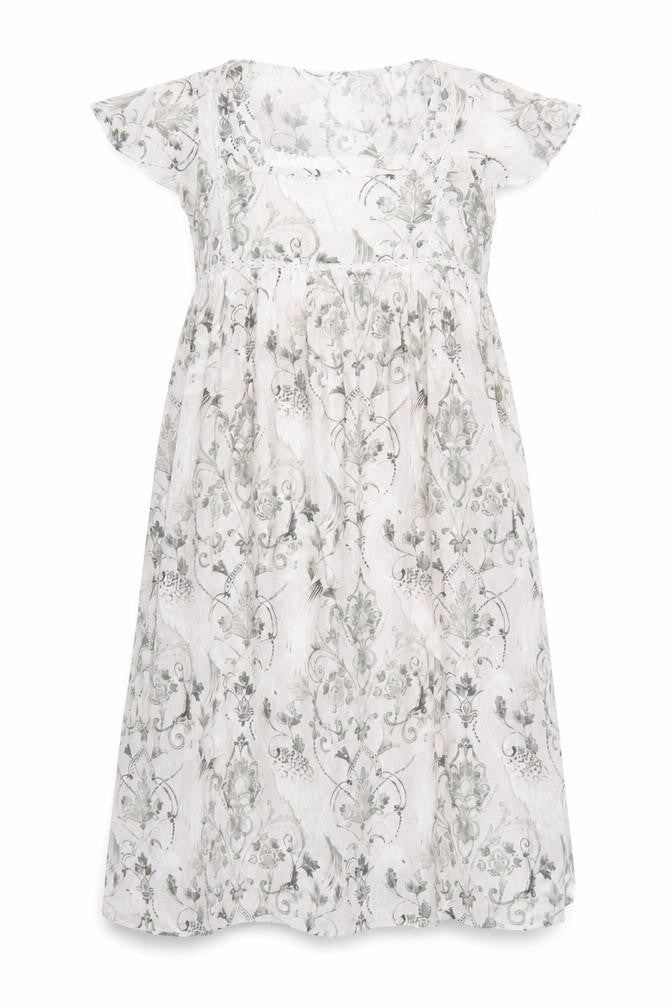 Laura Ashley Women’s Ivory Floral Cotton Fit & Flare Dress Size 12