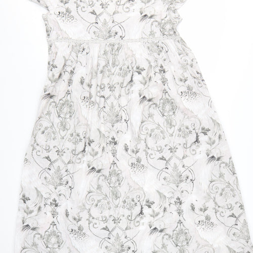 Laura Ashley Women’s Ivory Floral Cotton Fit & Flare Dress Size 12