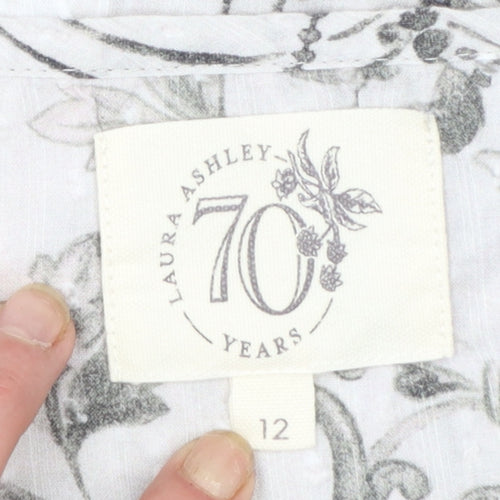 Laura Ashley Women’s Ivory Floral Cotton Fit & Flare Dress Size 12