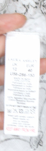 Laura Ashley Women’s Ivory Floral Cotton Fit & Flare Dress Size 12