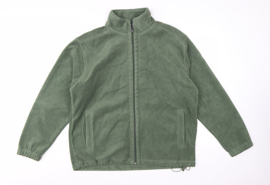 EWM Men's Green Fleece Full Zip Jacket Size M Outdoor Casual