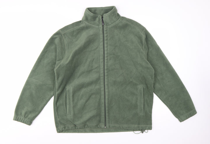 EWM Men's Green Fleece Full Zip Jacket Size M Outdoor Casual