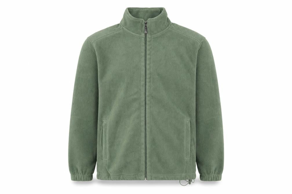 EWM Men's Green Fleece Full Zip Jacket Size M Outdoor Casual