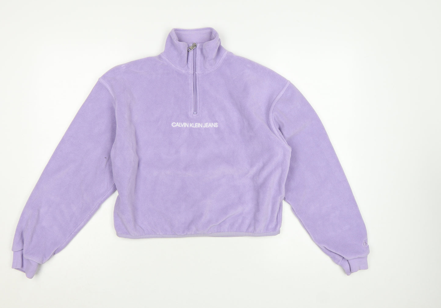 Calvin Klein Jeans Women's Purple 1/4 Zip Fleece Sweatshirt XS