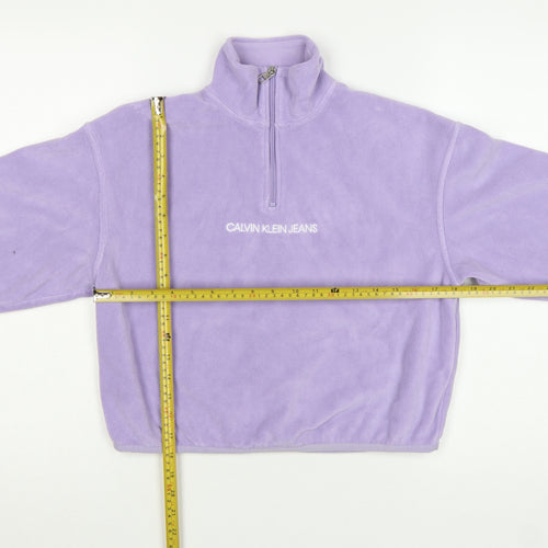 Calvin Klein Jeans Women's Purple 1/4 Zip Fleece Sweatshirt XS