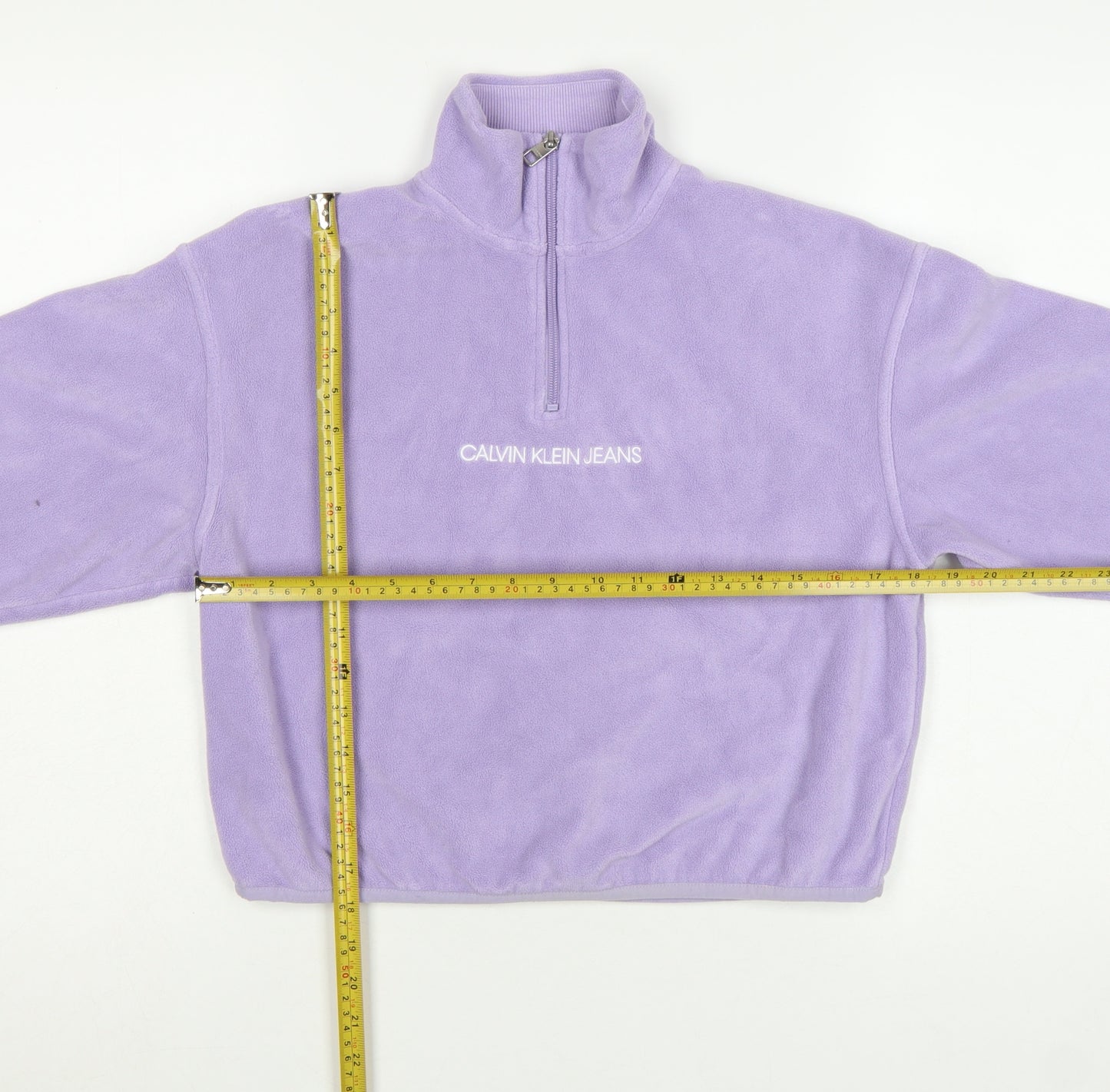 Calvin Klein Jeans Women's Purple 1/4 Zip Fleece Sweatshirt XS
