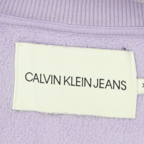 Calvin Klein Jeans Women's Purple 1/4 Zip Fleece Sweatshirt XS
