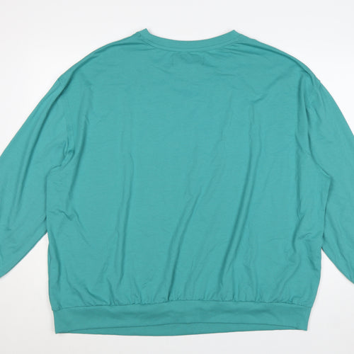 Joe Browns Womens Teal Shine Sweatshirt UK 24/26 Long Sleeve Crew Neck