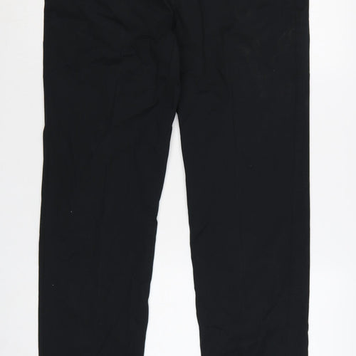 Marks and Spencer Men's Black Chino Trousers 34W 31L Regular Fit