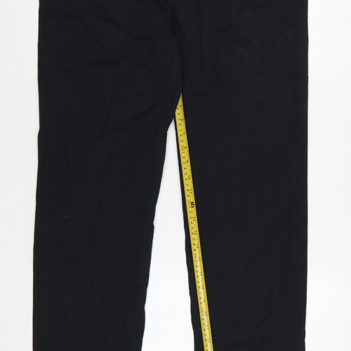 Marks and Spencer Men's Black Chino Trousers 34W 31L Regular Fit