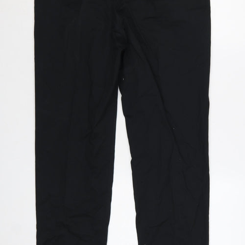 Marks and Spencer Men's Black Chino Trousers 34W 31L Regular Fit