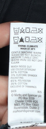 Marks and Spencer Men's Black Chino Trousers 34W 31L Regular Fit