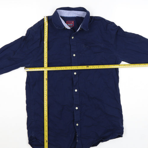 Superdry Men's Blue Regular Fit Long Sleeve Button-Up Shirt Size S