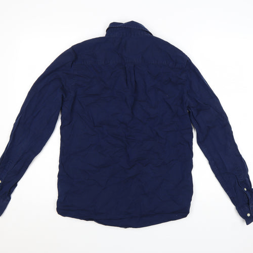 Superdry Men's Blue Regular Fit Long Sleeve Button-Up Shirt Size S