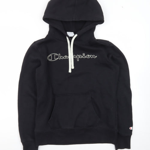 Champion Men's Black Medium Pullover Hoodie with Logo