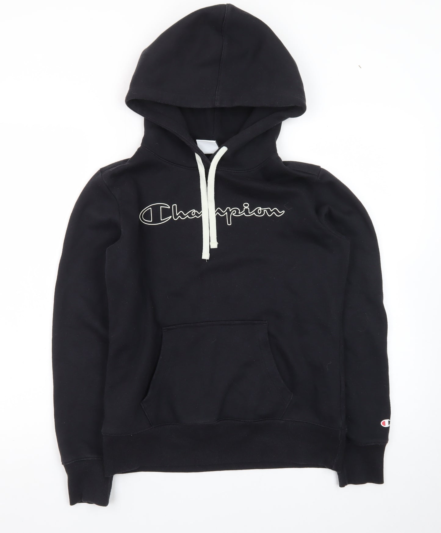 Champion Men's Black Medium Pullover Hoodie with Logo