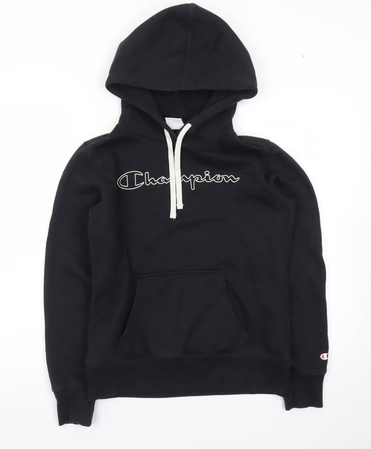 Champion Men's Black Medium Pullover Hoodie with Logo