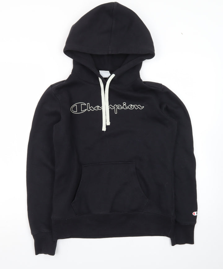 Champion Men's Black Medium Pullover Hoodie with Logo