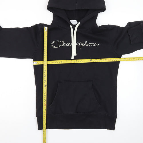 Champion Men's Black Medium Pullover Hoodie with Logo