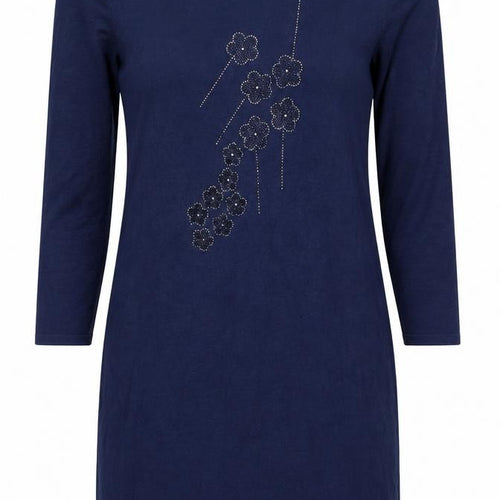 Selection Women Blue M Bodycon Knit Dress Long Sleeve Beaded