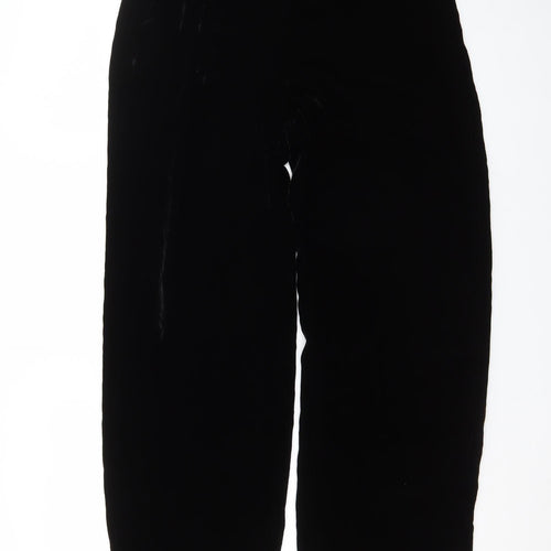 Marks & Spencer Women’s Black Velvet Viscose Silk Trousers Size 12 Short