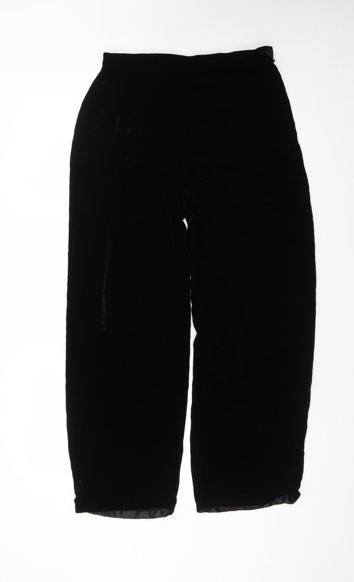 Marks & Spencer Women’s Black Velvet Viscose Silk Trousers Size 12 Short