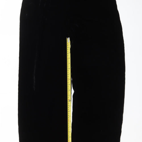 Marks & Spencer Women’s Black Velvet Viscose Silk Trousers Size 12 Short