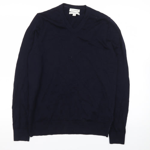 Marks and Spencer Men’s Blue Merino Wool V-Neck Jumper M